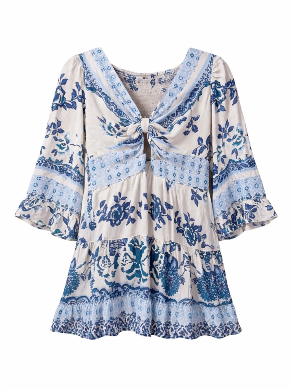 Angie romantic boho peasant Cottagecore blouse floral babydoll rayon small